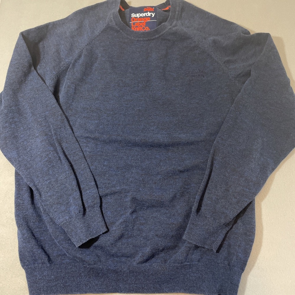 Super dry orange label‎ knit company sweater blue XX Large Spirit Of Japan